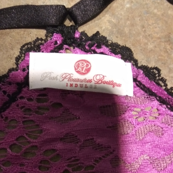 Queen Size Sexy Purple Black Baby Doll Set - Picture 6 of 6